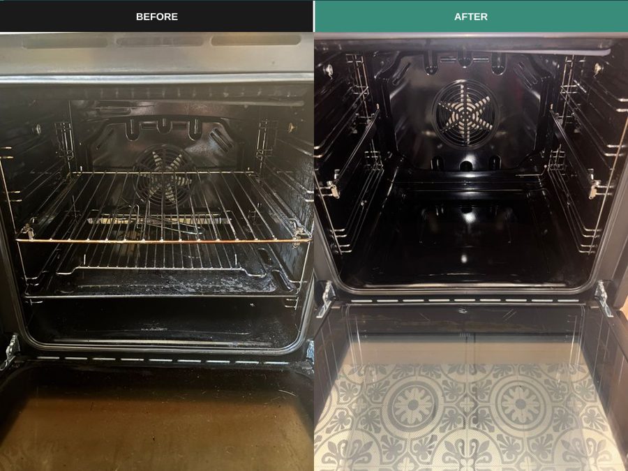 Oven interior deep clean before and after